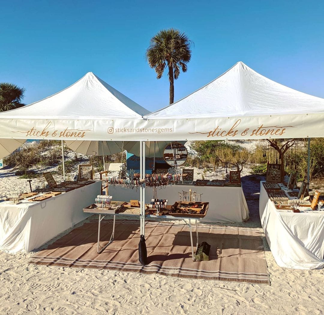 Beach market tent.